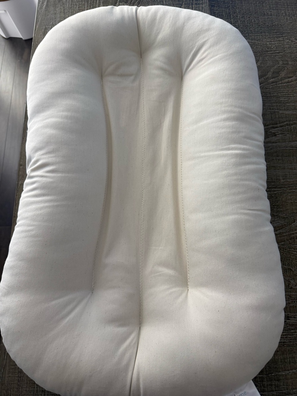 Snuggle Me Organic Infant Lounger with Dusty Rose Cover.